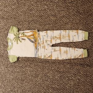 Gymboree Short-Sleeved Pajama Set Size 4T Monkeys and Surfboards
